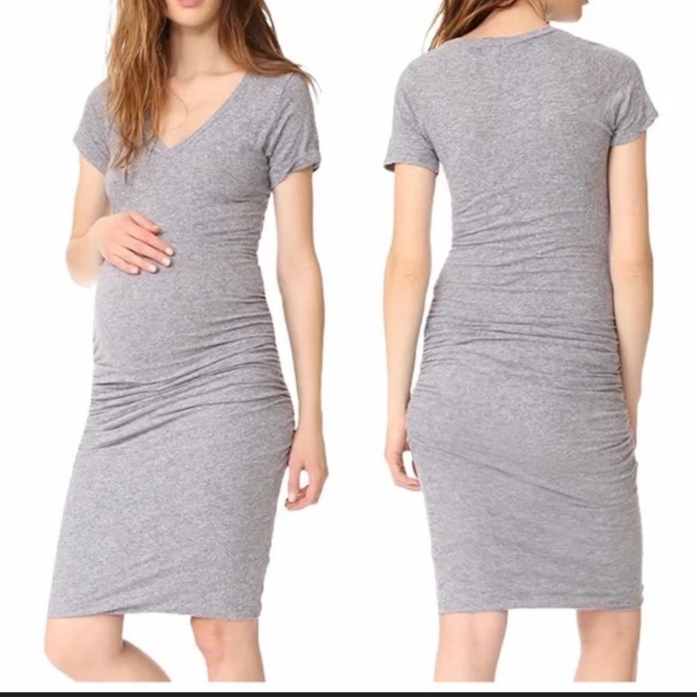 Monrow Mommy Maternity‎ Shirred Tee
Shirt Midi Dress Gray Size Small